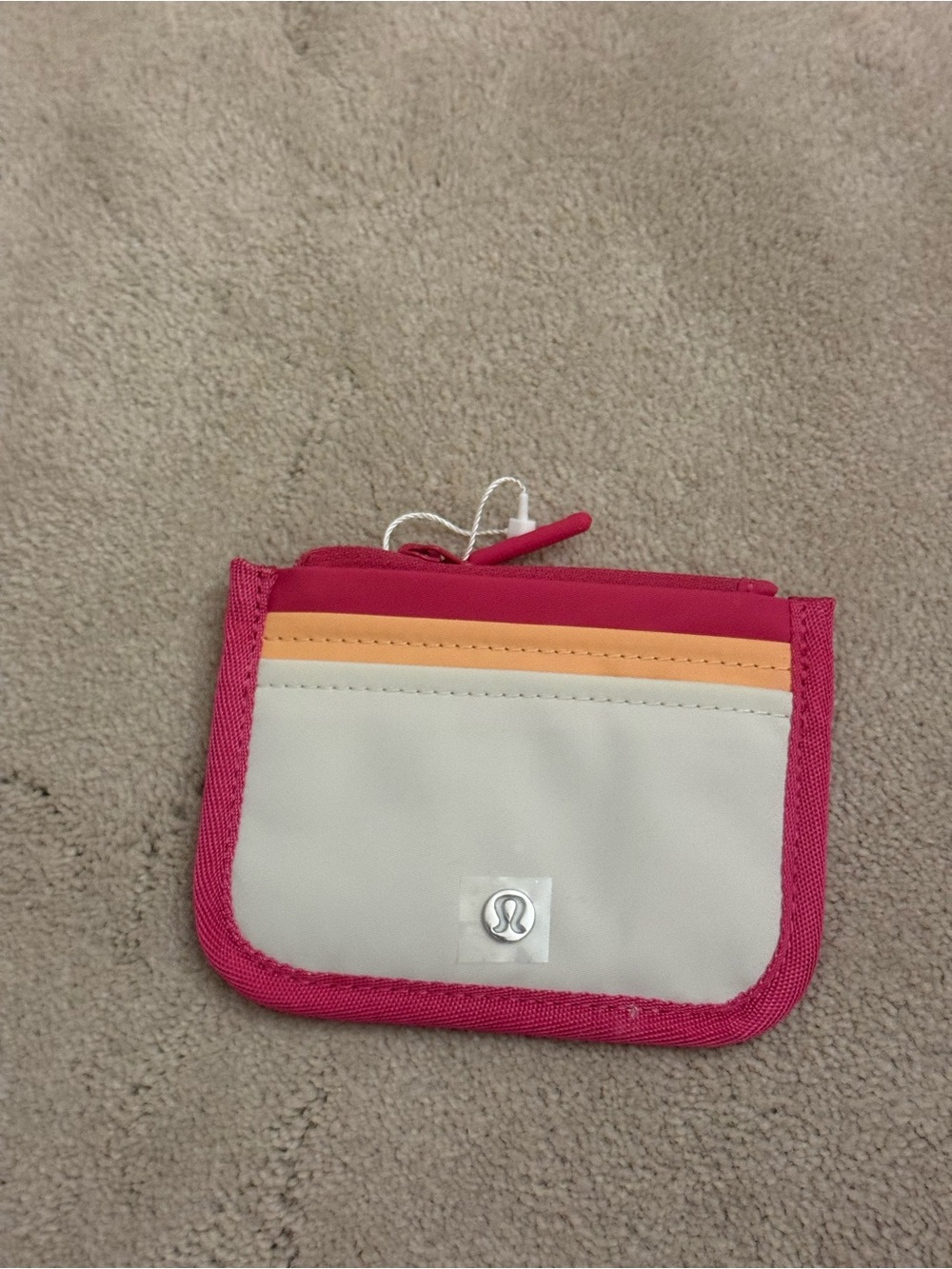 lululemon athletica Pink, Cream & Orange Kids Zip Card Wallet
